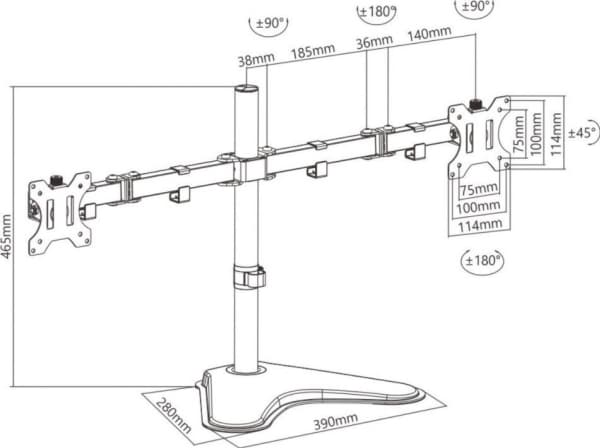 Techly skrivebordsstativ for skjerm 13" - 32" (ICA-LCD 2524)