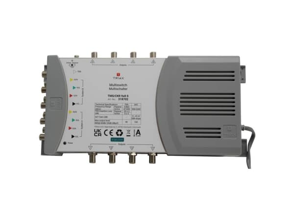 Triax TMS/CKR 9x8 S, 5 innganger, 8 utganger, 5 - 862 MHz, 950 - 2200 MHz, 10 dB, 10 dB