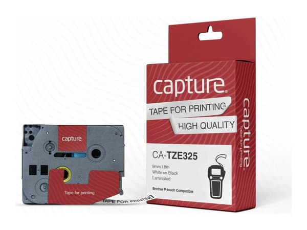 Capture 9mm x 8m Valkoinen ja musta teippi