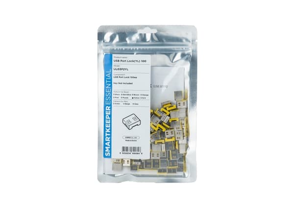 Smartkeeper UL03P2YL, Portblockerare, USB Type-A, Gul, 1 styck, Polypåse, 130 mm