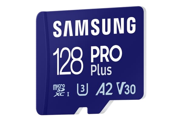 Samsung PRO Plus MB-MD128SA - Flashminnekort (microSDXC til SD-adapter inkludert) - 128 GB - A2 / Video Class V30 / UHS-I U3 - microSDXC UHS-I - blå