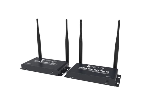 Techly IDATA HDMI-WL212, 1920 x 1080 piksler, AV-sender og -mottaker, 200 m, Trådløs, Sort, HDCP