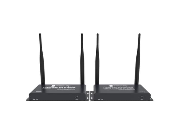 Techly IDATA HDMI-WL212, 1920 x 1080 piksler, AV-sender og -mottaker, 200 m, Trådløs, Sort, HDCP