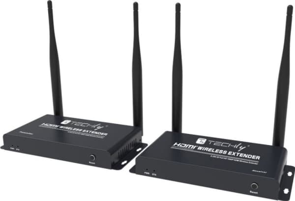Techly IDATA HDMI-WL212, 1920 x 1080 piksler, AV-sender og -mottaker, 200 m, Trådløs, Sort, HDCP