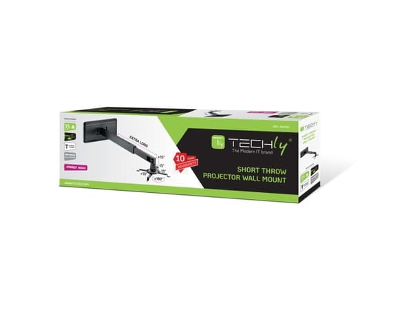 Techly ICA-PM 21, vägg, 15 kg, svart, plast, stål, 180°, -15 - 15