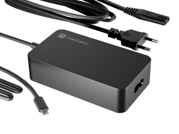STRØMFORSYNINGSLADER NATEC GRAYLING USB-C 45W FOR BÆRBARE PC-ER, NETTbrett, TELEFON