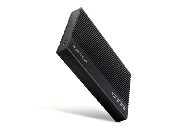 AXAGON EE25-GTR USB-C 3.2 Gen 2 - SATA 6G, 2,5" ekstern harddiskkabinett, ribbet - svart