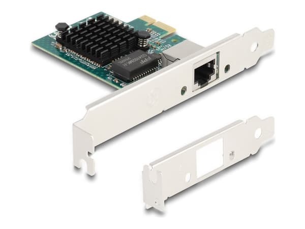 Delock - Nettverksadapter - PCIe 1.1 lav profil - Gigabit Ethernet x 1 Grå