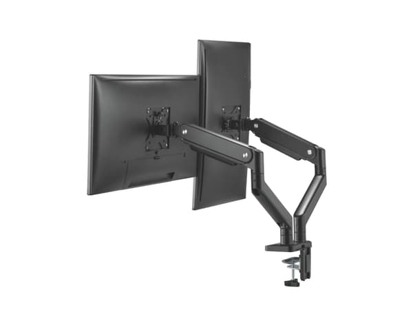 Ultradesk Branch Double, Clamp/Grommet, 20 kg, 81,3 cm (32"), 100 x 100 mm, Høydejustering, Sort