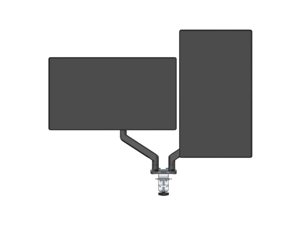 Ultradesk Branch Double, Clamp/Grommet, 20 kg, 81,3 cm (32"), 100 x 100 mm, Høydejustering, Sort