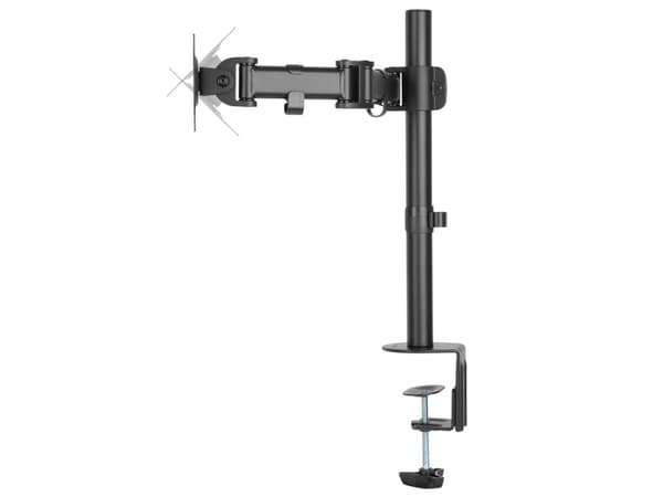 Ultradesk Skeleton Single, Clamp/Grommet, 8 kg, 68,6 cm (27"), 100 x 100 mm, Höjdjustering, Svart