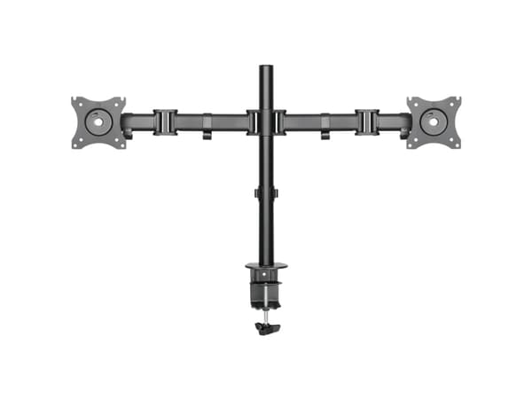 Ultradesk Skeleton Double, Clamp/Grommet, 16 kg, 68,6 cm (27"), 100 x 100 mm, Høydejustering, Sort