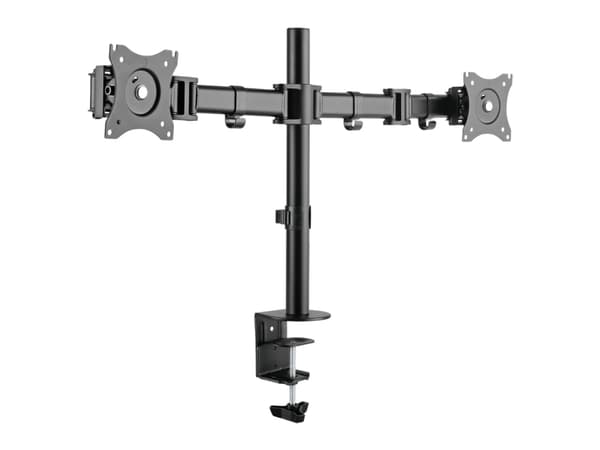 Ultradesk Skeleton Double, Clamp/Grommet, 16 kg, 68,6 cm (27"), 100 x 100 mm, Høydejustering, Sort Sort