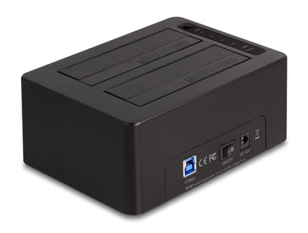 Delock - HDD / SSD-dokkestasjon - brønner: 2 - 2,5" / 3,5" delt - SATA 6Gb/s - USB 3.0 - svart