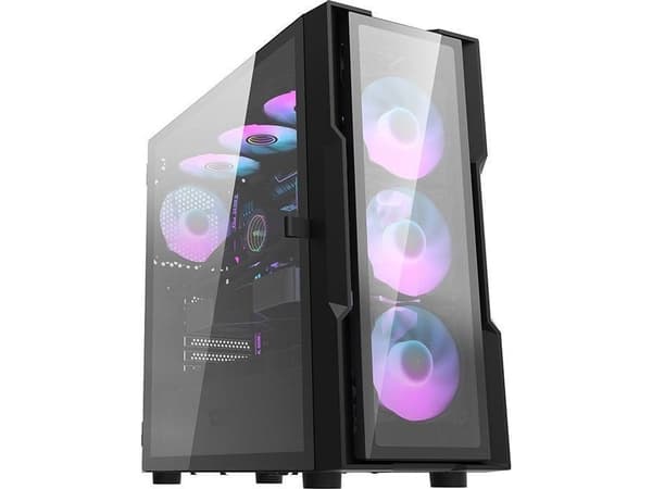 Datorhölje Darkflash DK431 Glas + 4 fläktar (svart)
