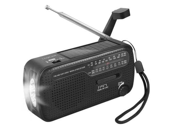 Logilink Dynamo Hand Crank Radio w.Solar Panel &amp; taskulamppu