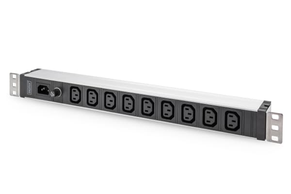 DIGITUS - Strømfordelerenhet (kan monteres i rack) - AC 230 V - 2300 VA - enkeltfase - inngang: IEC 60320 C14 - utgangskontakter: 9 (power IEC 60320