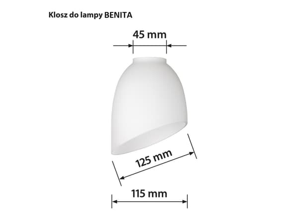 Activejet 5901443121329, Lampeskjerm, Hvit, Glass, Lampa BENITA, Soverom, Spise rom, Hjemme kontor, Stue, Kontor, 260 mm