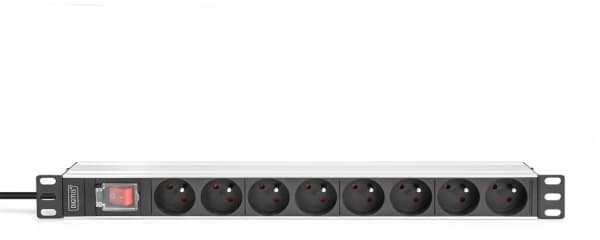 DIGITUS - Effektband (kan monteras i rack) - aluminiumprofil och switch - AC 250 V - 4000 Watt - ingång: power CEE 7/7 - utgångskontakter: 8 (8 x CEE