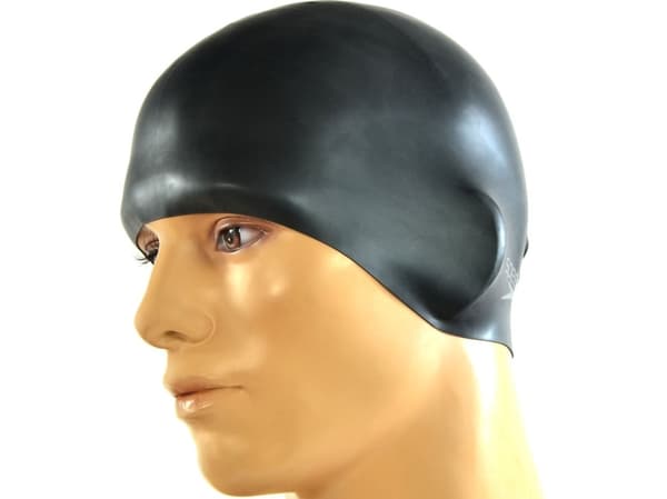 Speedo Plain Moulded Silicone Cap, Sort, Caps, Unisex, Svømming, One Size, Spesifikk
