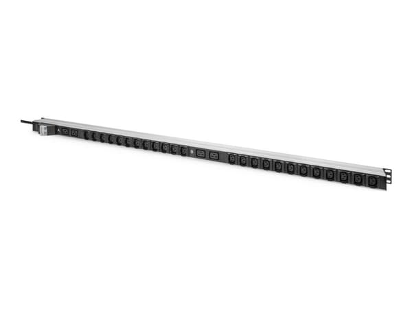 DIGITUS - Grenuttag - 32A - AC 230 V - 8000 Watt - 73000 VA - 1-fas - ingång: IEC 60309 - utgångskontakter: 28 (24 x IEC 60320 C13, 4 x IEC 60320 C19 Svart