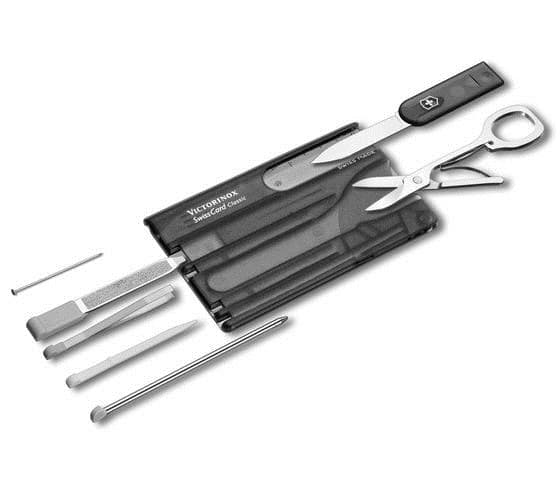 Victorinox V-0.71 33.T3 Taskuveitsi Sveitsin kortti, musta läpinäkyvä