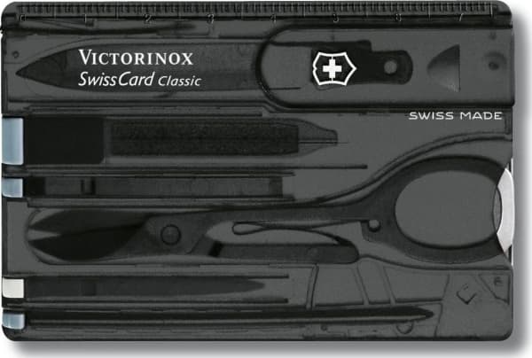 Victorinox V-0.71 33.T3 Taskuveitsi Sveitsin kortti, musta läpinäkyvä