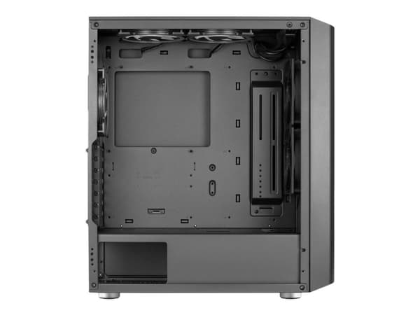 AeroCool Interstellar-G-BK-v1 - Mid tower - ATX - genomskinlig sidopanel (härdat glas) - ingen strömförsörjning (ATX) - svart - USB/ljud