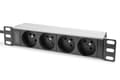 Miniatyrbilde 2 av 5: DIGITUS - Strømfordelerenhet (kan monteres i rack) - AC 230 V - 4000 watt - inngang: power CEE 7/7 - utgangskontakter: 4 (CEE 7/5) - 1U - 10" - 2 m k
