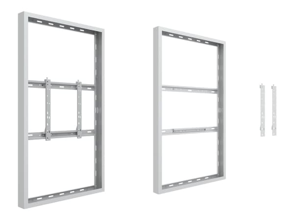 Multibrackets M Pro Series - Innhegning - lav profil - for digitalsignerings-LCD-panel - medium - låsbar - stål - hvit - skjermstørrelse: 65" - veggm