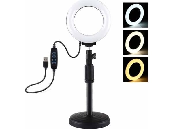 Puluz LED-ringlys med justerbar sokkel PU391