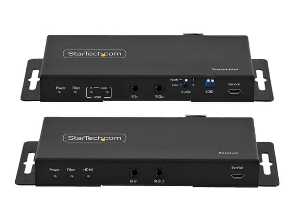 StarTech.com 4K HDMI over Fiber Extender Kit, 4K 60Hz up to 3300ft/1km (Single Mode) or 1000ft/300m (Multimode) LC Fiber Optic, HDR/HDCP, Audio/RS232