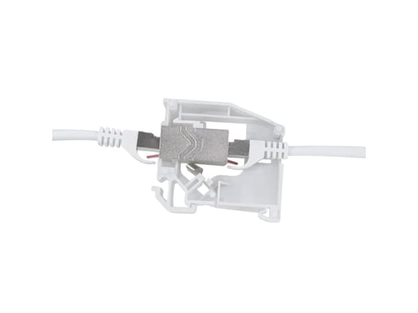 LogiLink DIN-skinneadapter med 1 Keystone-modul, lysegrå for 2x RJ45-moduler Cat.6A, laget av plast, med jordingsfjær - 1 stk (MP0056)