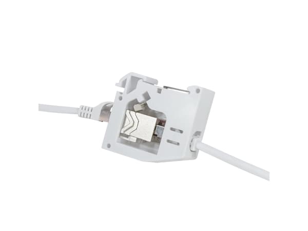 LogiLink DIN-skinneadapter med 1 Keystone-modul, lysegrå for 2x RJ45-moduler Cat.6A, laget av plast, med jordingsfjær - 1 stk (MP0056)