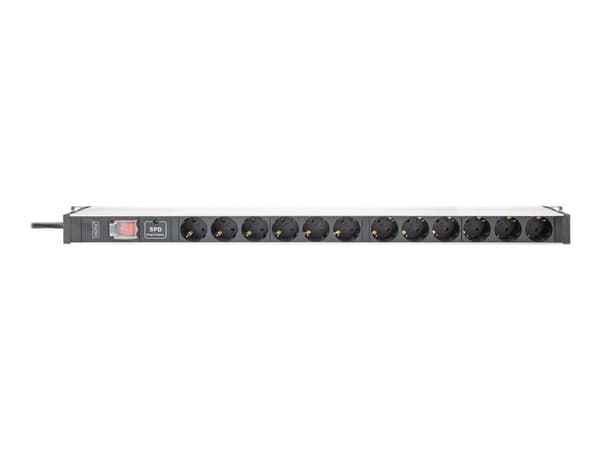 DIGITUS - Kraftdistributionsenhet (kan monteras i rack) - AC 230 V - 3600 VA - 1-fas - ingång: power CEE 7/7 - utgångskontakter: 12 (power CEE 7/3) -