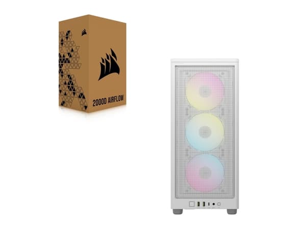 CORSAIR 2000D AIRFLOW - SFF Tower - mini-ITX - hvit - USB/lyd