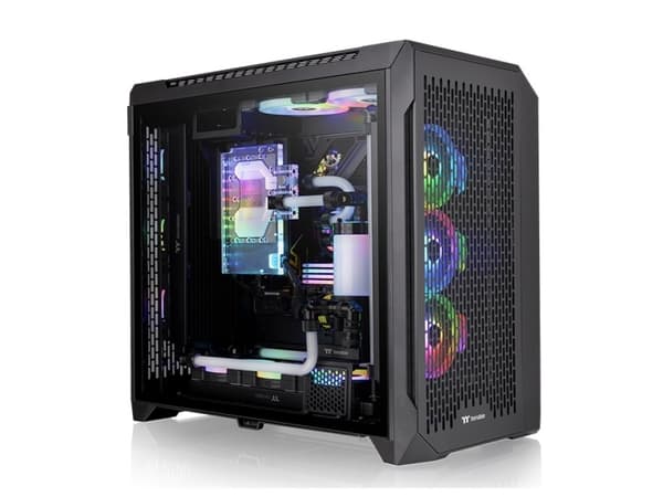 Thermaltake CTE C750 Air - FT - utökad ATX - genomskinlig sidopanel (härdat glas) - ingen strömförsörjning (PS/2) - svart - USB/ljud