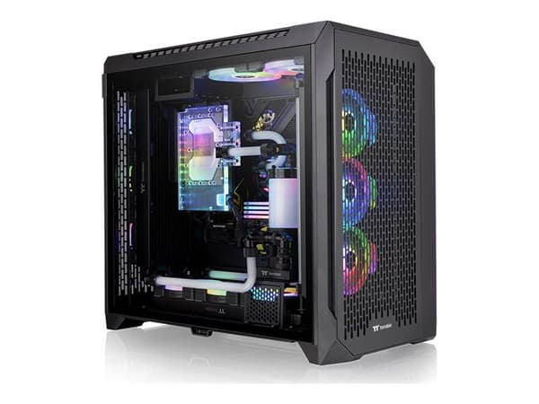 Thermaltake CTE C750 Air - FT - utökad ATX - genomskinlig sidopanel (härdat glas) - ingen strömförsörjning (PS/2) - svart - USB/ljud Svart