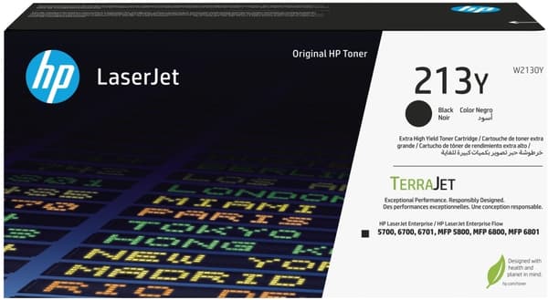 HP 213Y - Ekstra høy ytelse - svart - original - LaserJet - tonerpatron (W2130Y) - for Color LaserJet Enterprise 67XX, MFP 5800; LaserJet Enterprise