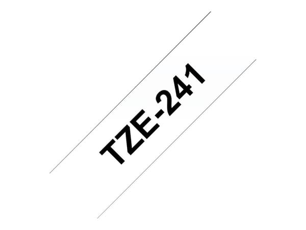 Brother TZe-241 - Standardlim - svart på vitt - Rulle (1,8 cm x 8 m) 1 kassett(er) bandlaminat - för Brother PT-P750; P-Touch PT-1880, D450, D460, D6