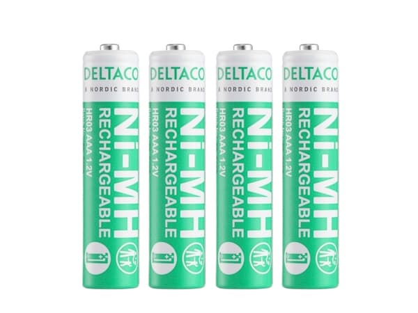DELTACO Ultimate - Batteri 4 x AAA / LR03 - NiMH - (ladbare) - 750 Wh - grønn