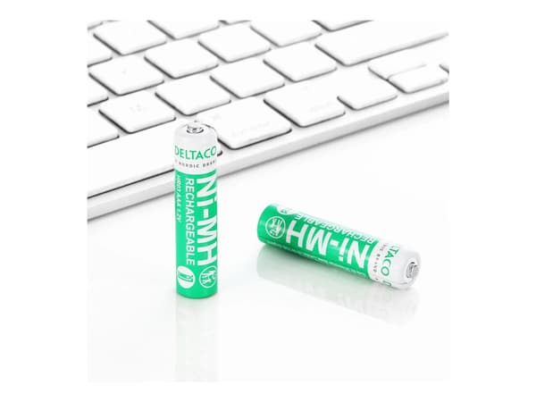 DELTACO Ultimate - Batteri 4 x AAA / LR03 - NiMH - (ladbare) - 750 Wh - grønn