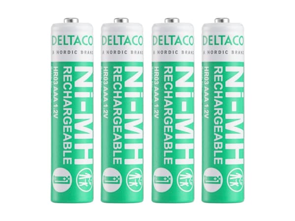 DELTACO Ultimate - Batteri 4 x AAA / LR03 - NiMH - (ladbare) - 750 Wh - grønn