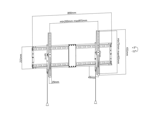 Techly ICA-PLB 590 tv-beslag 2,29 m (90") Sort