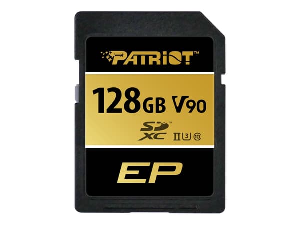 Patriot V90 - Flash-minneskort - 128 GB - Video Class V90 / UHS-II U3 / Class10 - SDXC UHS-II
