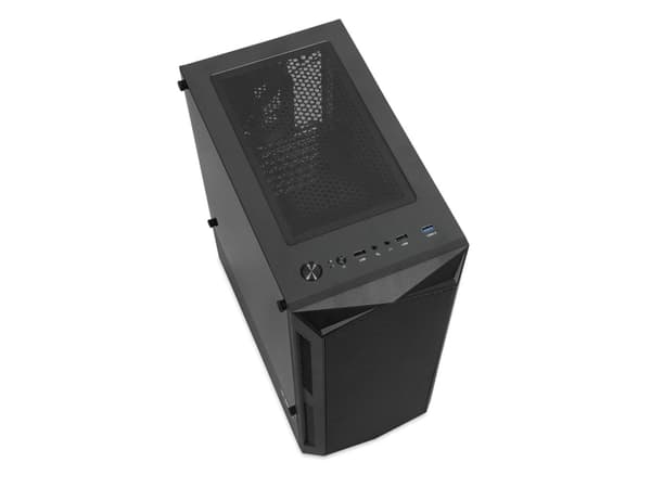 iBOX LUPUS 27 - Tower spel - ATX - genomskinlig sidopanel (härdat glas) - ingen strömförsörjning - svart - USB/ljud