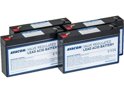 AVACOM AVA-RBC34-KIT, Forseglet blysyre (VRLA), 4 stykker, Sort, Vietnam, APC RBC34, 4,92 kg