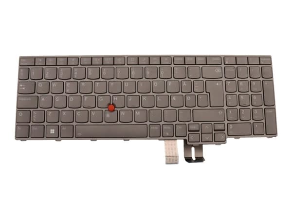 Chicony - Erstatningstastatur for bærbar PC - med Trackpoint - bakbelysning - QWERTY - Dansk - grå - FRU - for ThinkPad P16 Gen 1 21D6, 21D7