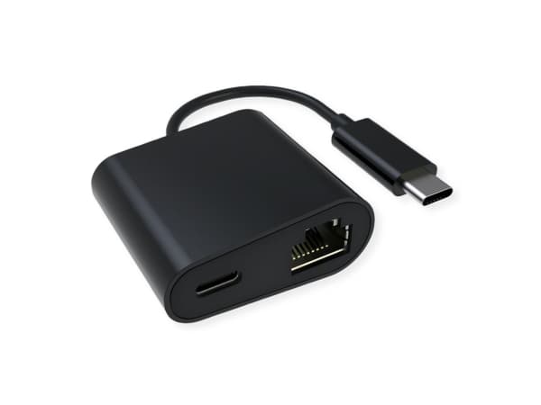 Value 12.99.1118, Langallinen, USB Type-C, Ethernet, Musta
