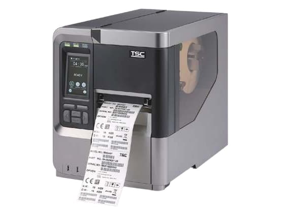 TSC MX241P, Direkte Termisk & Termisk overføring, 203 x 203 DPI, 457 mm/sek, Koblet med ledninger (ikke trådløs), Sort, Grå